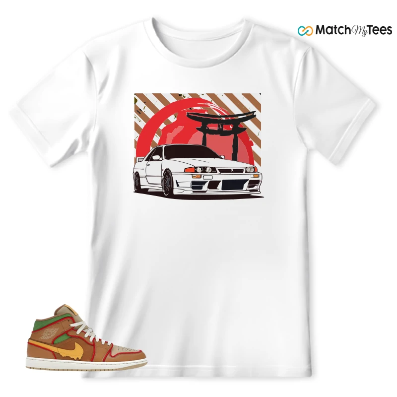 NIKE AIR JORDAN 1 MID SE CHEESEBURGER SNEAKER Matching Tees t-shirt