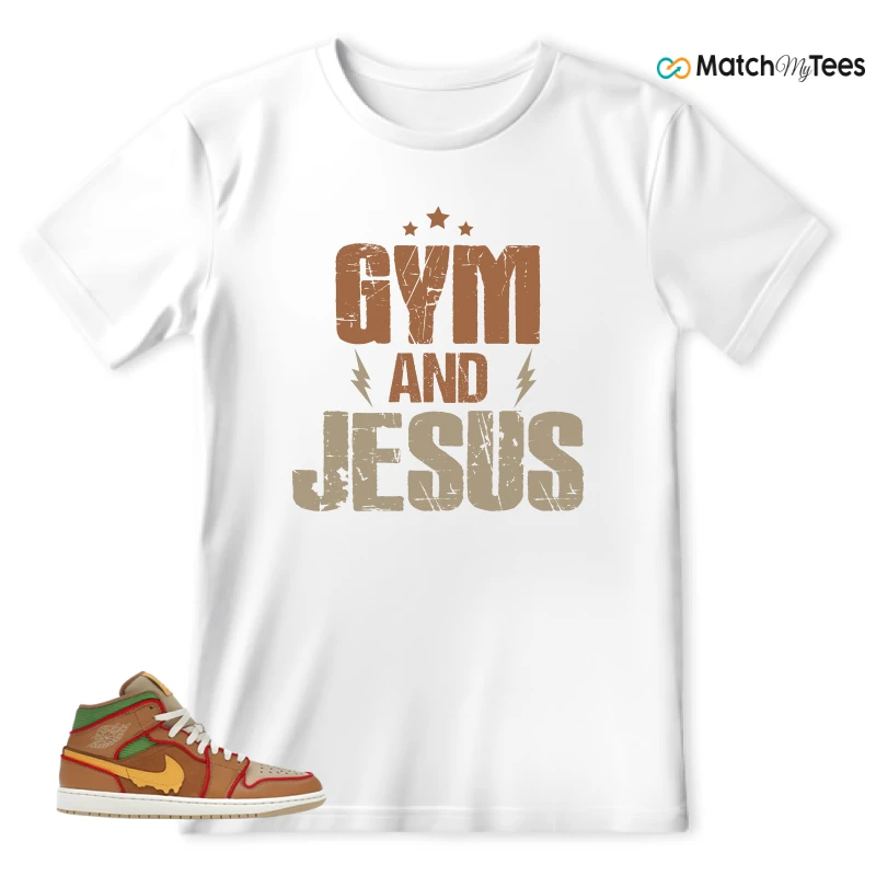 NIKE AIR JORDAN 1 MID SE CHEESEBURGER SNEAKER Matching Tees t-shirt