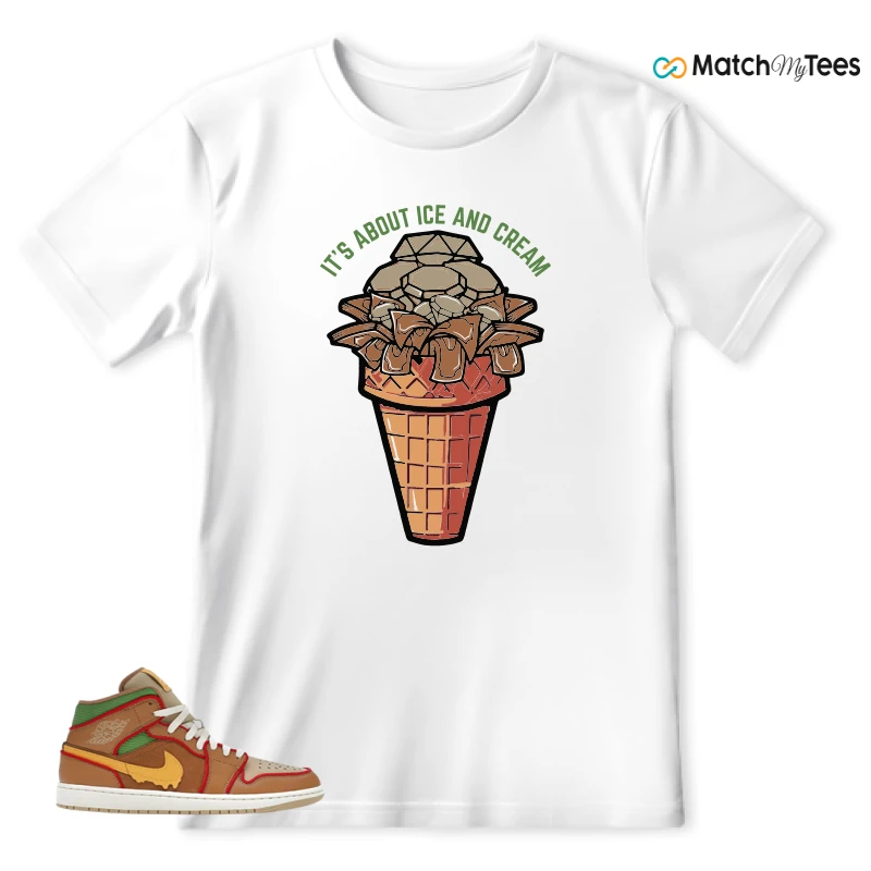 NIKE AIR JORDAN 1 MID SE CHEESEBURGER SNEAKER Matching Tees t-shirt