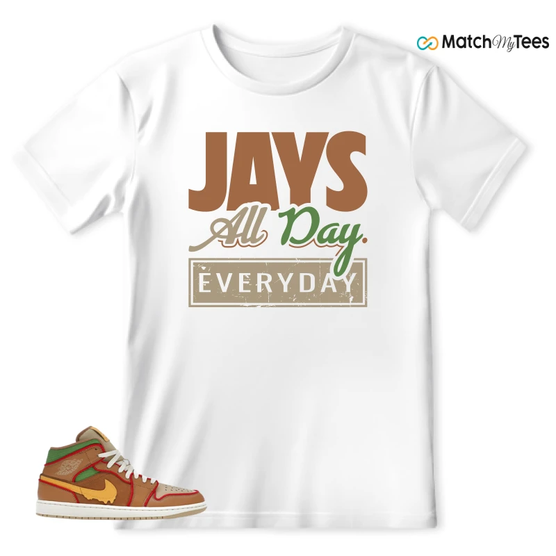 NIKE AIR JORDAN 1 MID SE CHEESEBURGER SNEAKER Matching Tees t-shirt
