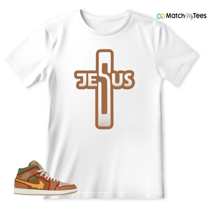 NIKE AIR JORDAN 1 MID SE CHEESEBURGER SNEAKER Matching Tees t-shirt