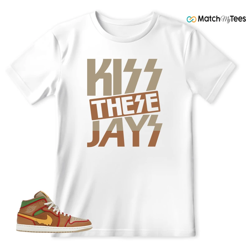 NIKE AIR JORDAN 1 MID SE CHEESEBURGER SNEAKER Matching Tees t-shirt