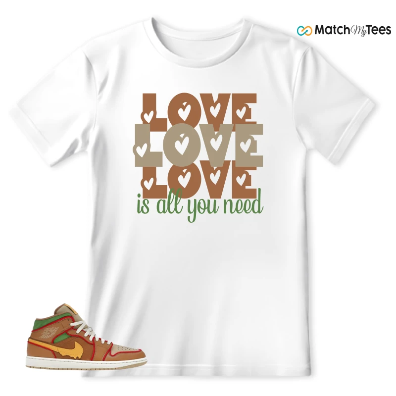 NIKE AIR JORDAN 1 MID SE CHEESEBURGER SNEAKER Matching Tees t-shirt