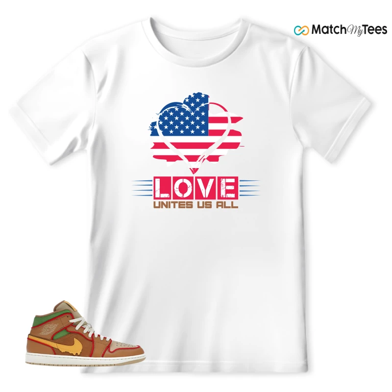 NIKE AIR JORDAN 1 MID SE CHEESEBURGER SNEAKER Matching Tees t-shirt