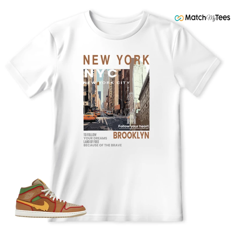 NIKE AIR JORDAN 1 MID SE CHEESEBURGER SNEAKER Matching Tees t-shirt