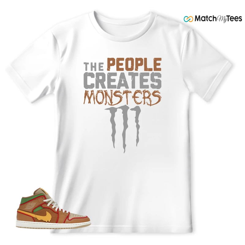 NIKE AIR JORDAN 1 MID SE CHEESEBURGER SNEAKER Matching Tees t-shirt