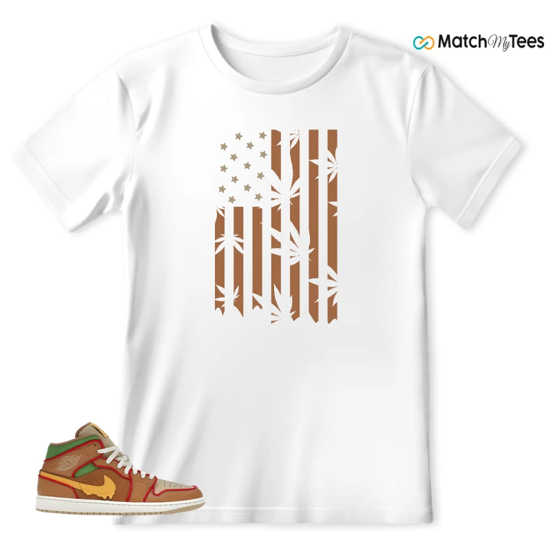 NIKE AIR JORDAN 1 MID SE CHEESEBURGER SNEAKER Matching Tees t-shirt