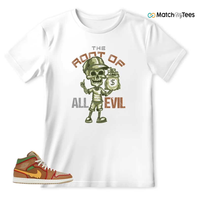 NIKE AIR JORDAN 1 MID SE CHEESEBURGER SNEAKER Matching Tees t-shirt