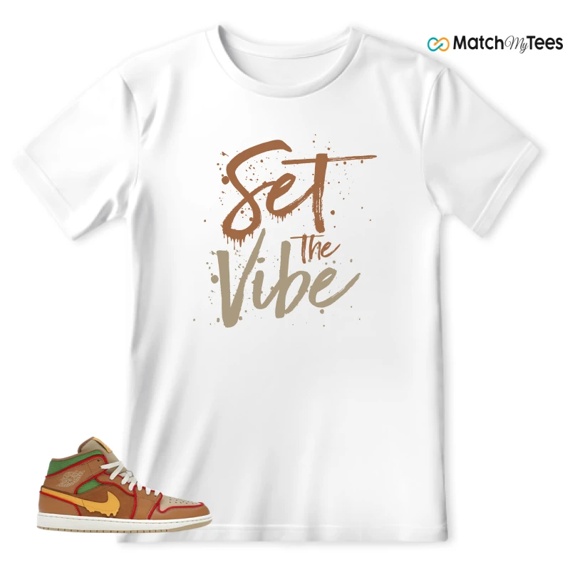 NIKE AIR JORDAN 1 MID SE CHEESEBURGER SNEAKER Matching Tees t-shirt