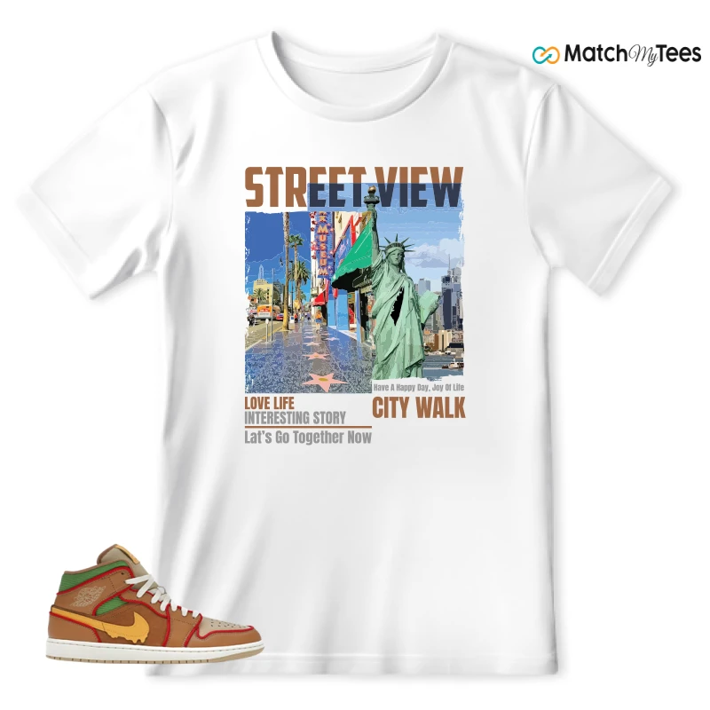 NIKE AIR JORDAN 1 MID SE CHEESEBURGER SNEAKER Matching Tees t-shirt