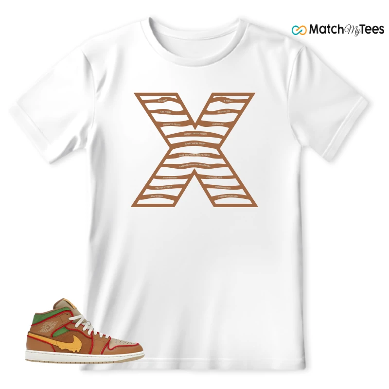 NIKE AIR JORDAN 1 MID SE CHEESEBURGER SNEAKER Matching Tees t-shirt