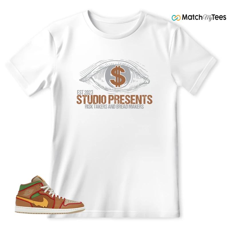 NIKE AIR JORDAN 1 MID SE CHEESEBURGER SNEAKER Matching Tees t-shirt