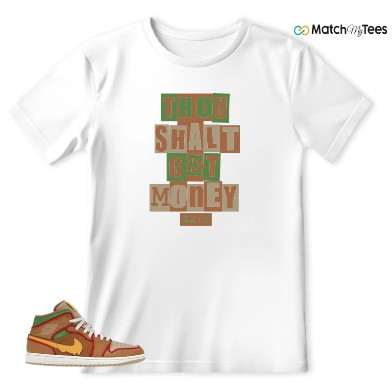 NIKE AIR JORDAN 1 MID SE CHEESEBURGER SNEAKER Matching Tees t-shirt