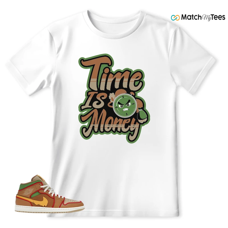 NIKE AIR JORDAN 1 MID SE CHEESEBURGER SNEAKER Matching Tees t-shirt