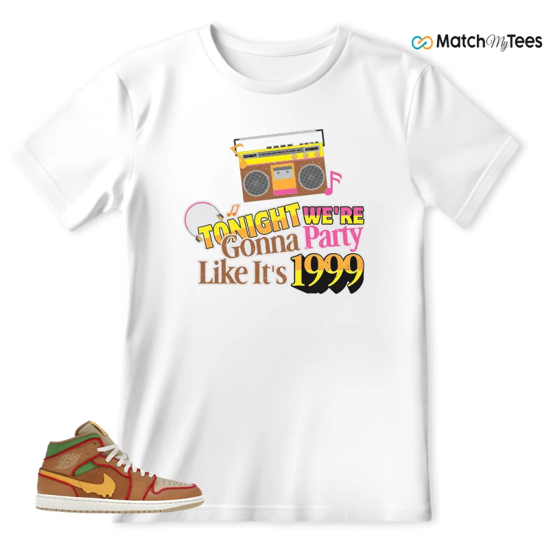 NIKE AIR JORDAN 1 MID SE CHEESEBURGER SNEAKER Matching Tees t-shirt