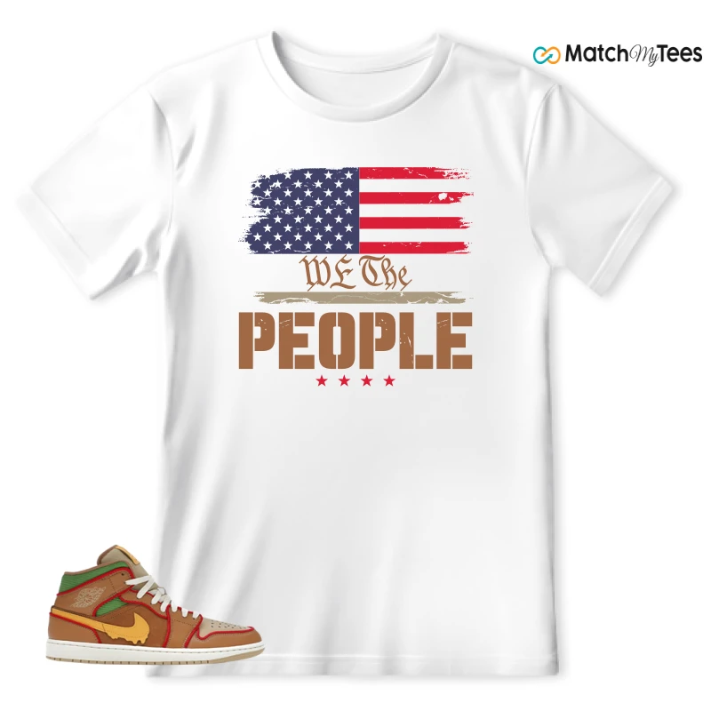 NIKE AIR JORDAN 1 MID SE CHEESEBURGER SNEAKER Matching Tees t-shirt