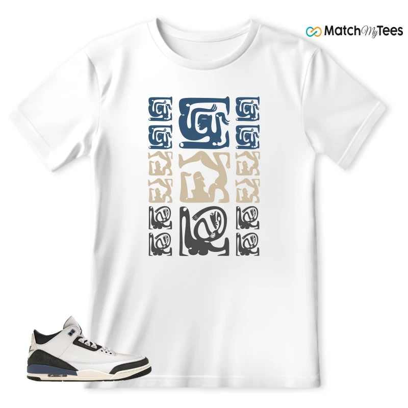 NIKE AIR JORDAN 3 X A MA MANIERE DIFFUSED BLUE SNEAKER Matching Tees t-shirt