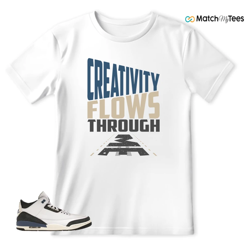 NIKE AIR JORDAN 3 X A MA MANIERE DIFFUSED BLUE SNEAKER Matching Tees t-shirt