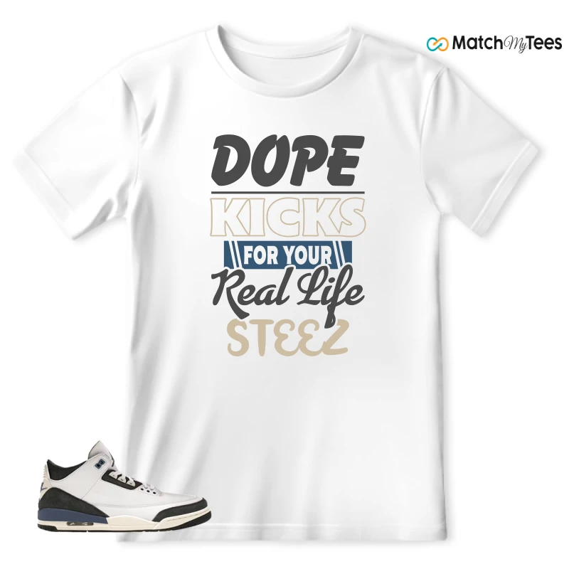 NIKE AIR JORDAN 3 X A MA MANIERE DIFFUSED BLUE SNEAKER Matching Tees t-shirt