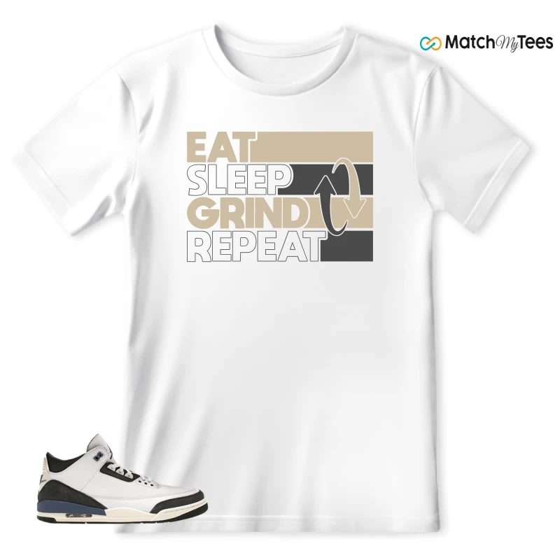 NIKE AIR JORDAN 3 X A MA MANIERE DIFFUSED BLUE SNEAKER Matching Tees t-shirt