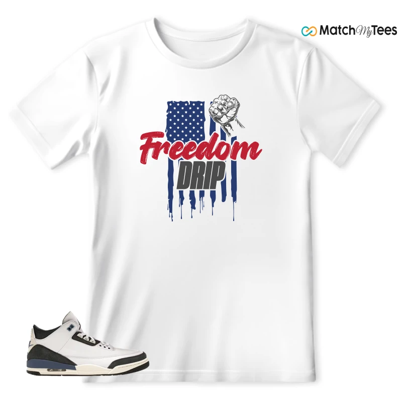 NIKE AIR JORDAN 3 X A MA MANIERE DIFFUSED BLUE SNEAKER Matching Tees t-shirt