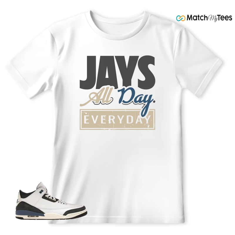 NIKE AIR JORDAN 3 X A MA MANIERE DIFFUSED BLUE SNEAKER Matching Tees t-shirt