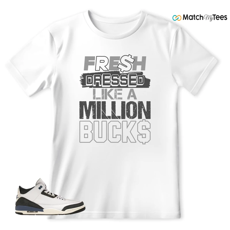 NIKE AIR JORDAN 3 X A MA MANIERE DIFFUSED BLUE SNEAKER Matching Tees t-shirt
