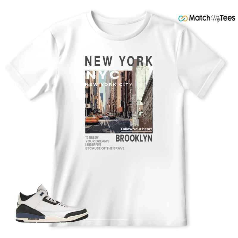 NIKE AIR JORDAN 3 X A MA MANIERE DIFFUSED BLUE SNEAKER Matching Tees t-shirt