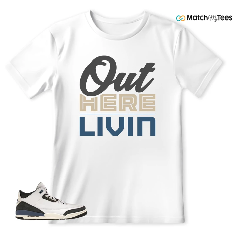 NIKE AIR JORDAN 3 X A MA MANIERE DIFFUSED BLUE SNEAKER Matching Tees t-shirt