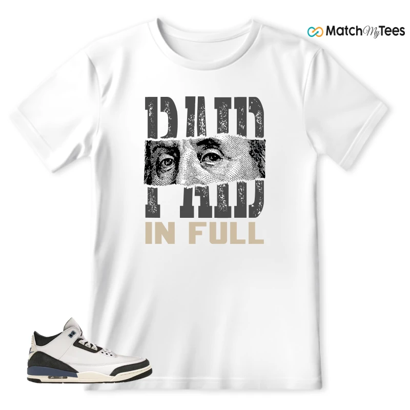NIKE AIR JORDAN 3 X A MA MANIERE DIFFUSED BLUE SNEAKER/WHITE/DIFFUSED BLUE/ANTHRACITE/MUSLIN matching T-shirt