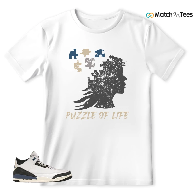 NIKE AIR JORDAN 3 X A MA MANIERE DIFFUSED BLUE SNEAKER Matching Tees t-shirt