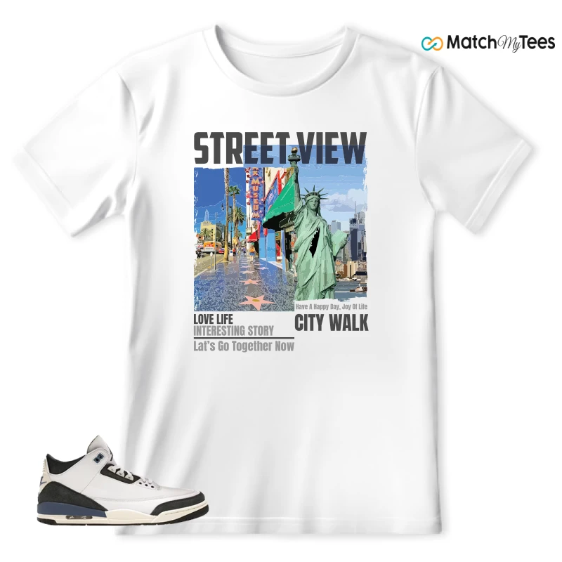 NIKE AIR JORDAN 3 X A MA MANIERE DIFFUSED BLUE SNEAKER Matching Tees t-shirt