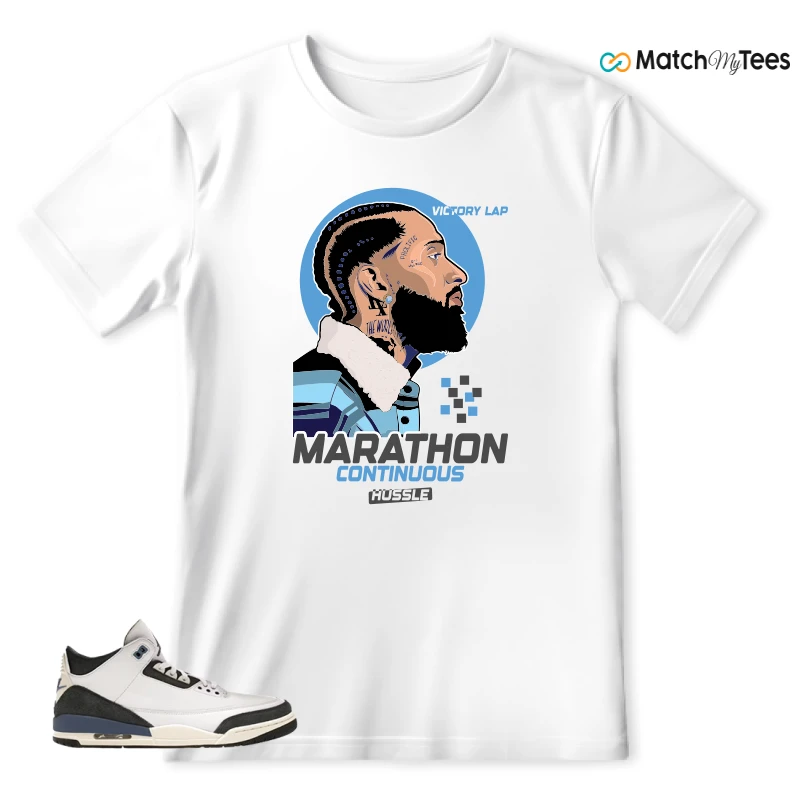 NIKE AIR JORDAN 3 X A MA MANIERE DIFFUSED BLUE SNEAKER Matching Tees t-shirt