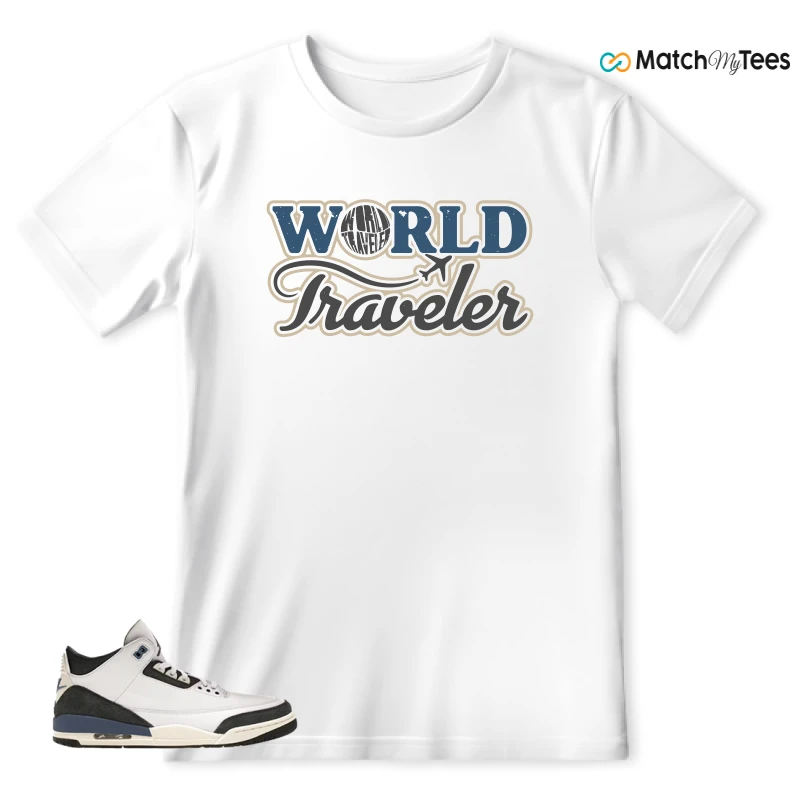 NIKE AIR JORDAN 3 X A MA MANIERE DIFFUSED BLUE SNEAKER Matching Tees t-shirt