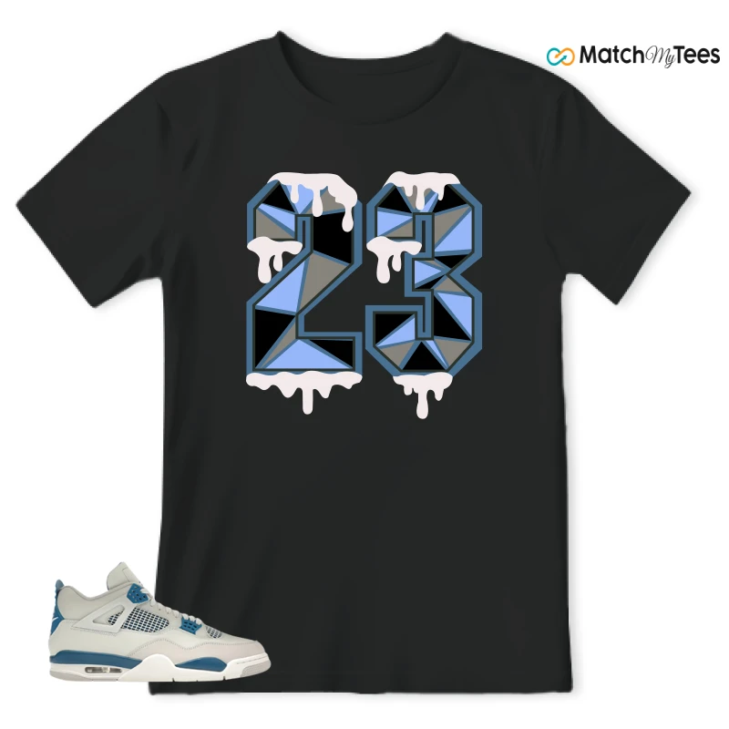 NIKE AIR JORDAN 4 MILITARY BLUE SNEAKER Matching Tees t-shirt