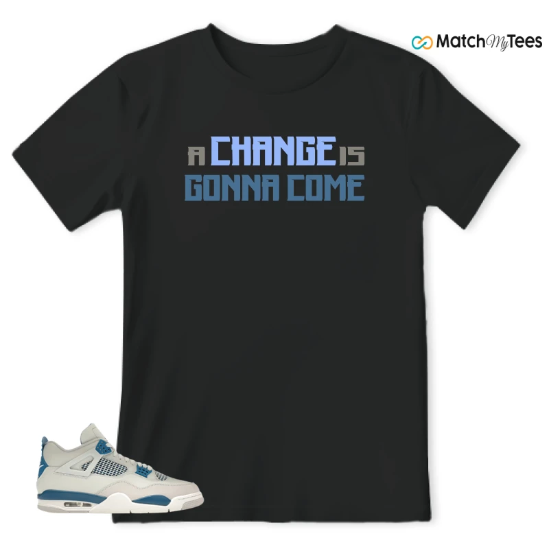 NIKE AIR JORDAN 4 MILITARY BLUE SNEAKER Matching Tees t-shirt