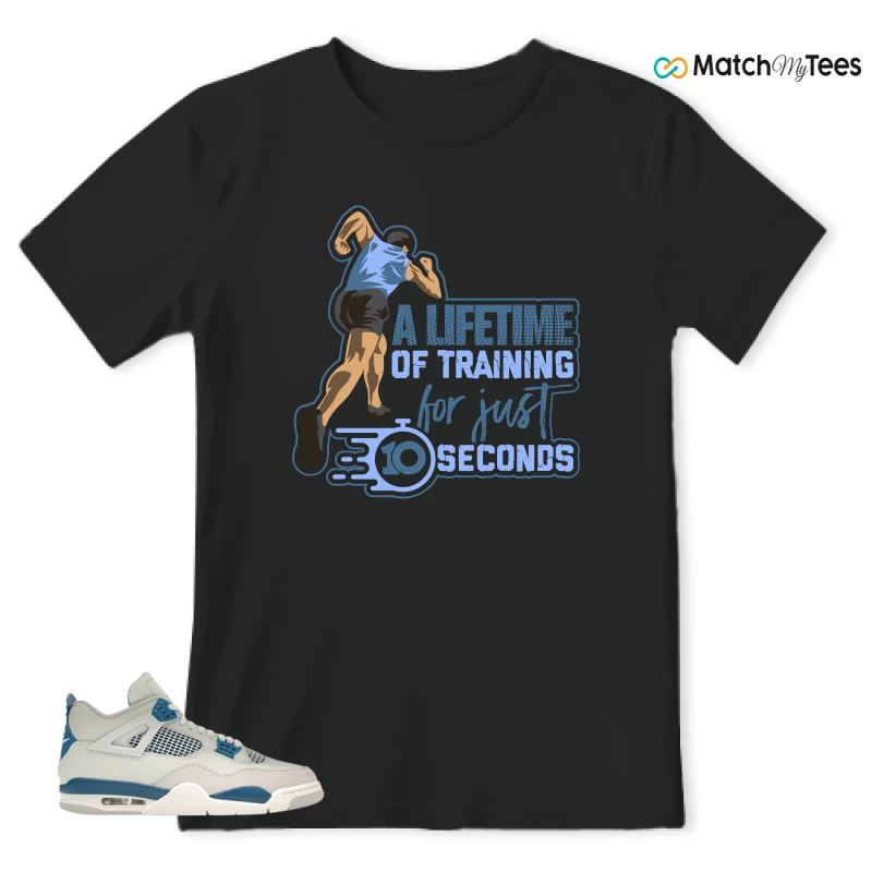 NIKE AIR JORDAN 4 MILITARY BLUE SNEAKER Matching Tees t-shirt