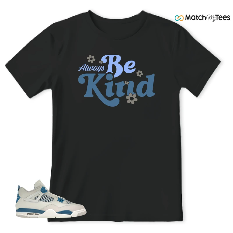 NIKE AIR JORDAN 4 MILITARY BLUE SNEAKER Matching Tees t-shirt