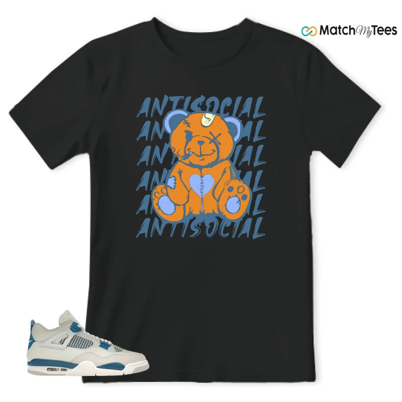 NIKE AIR JORDAN 4 MILITARY BLUE SNEAKER Matching Tees t-shirt