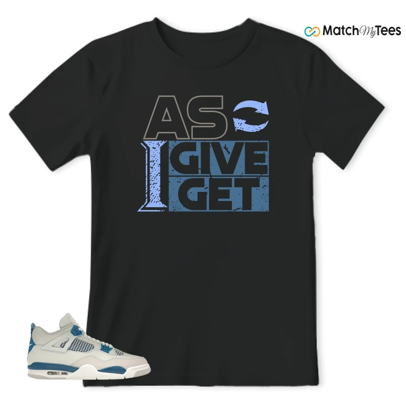 NIKE AIR JORDAN 4 MILITARY BLUE SNEAKER Matching Tees t-shirt