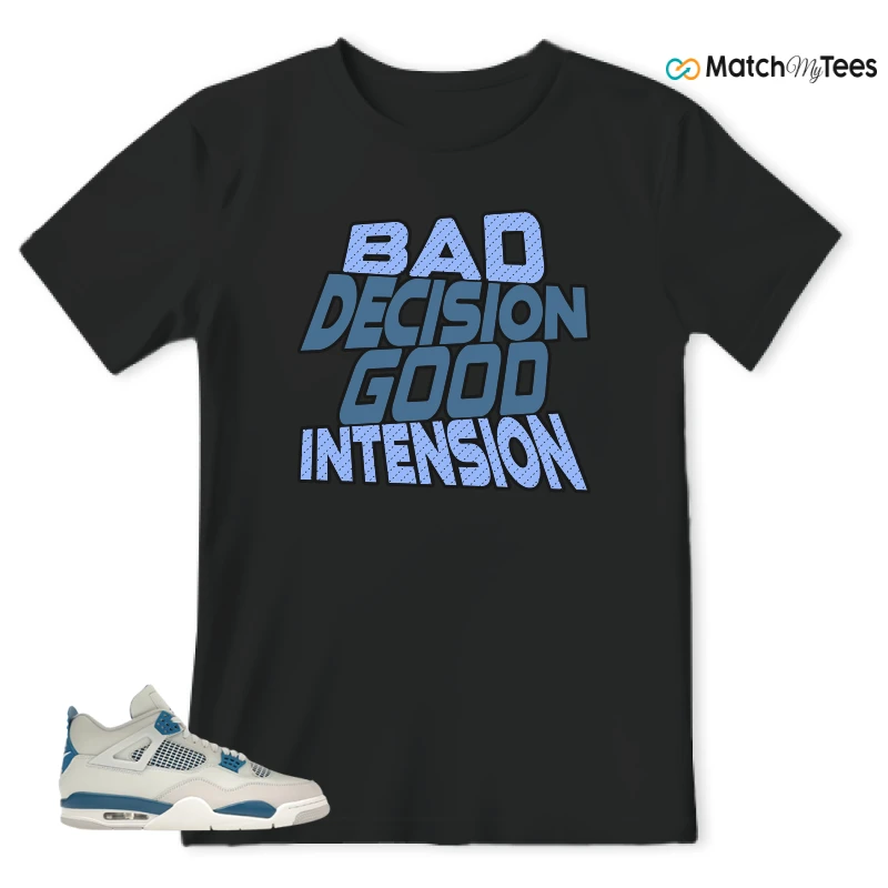 NIKE AIR JORDAN 4 MILITARY BLUE SNEAKER Matching Tees t-shirt