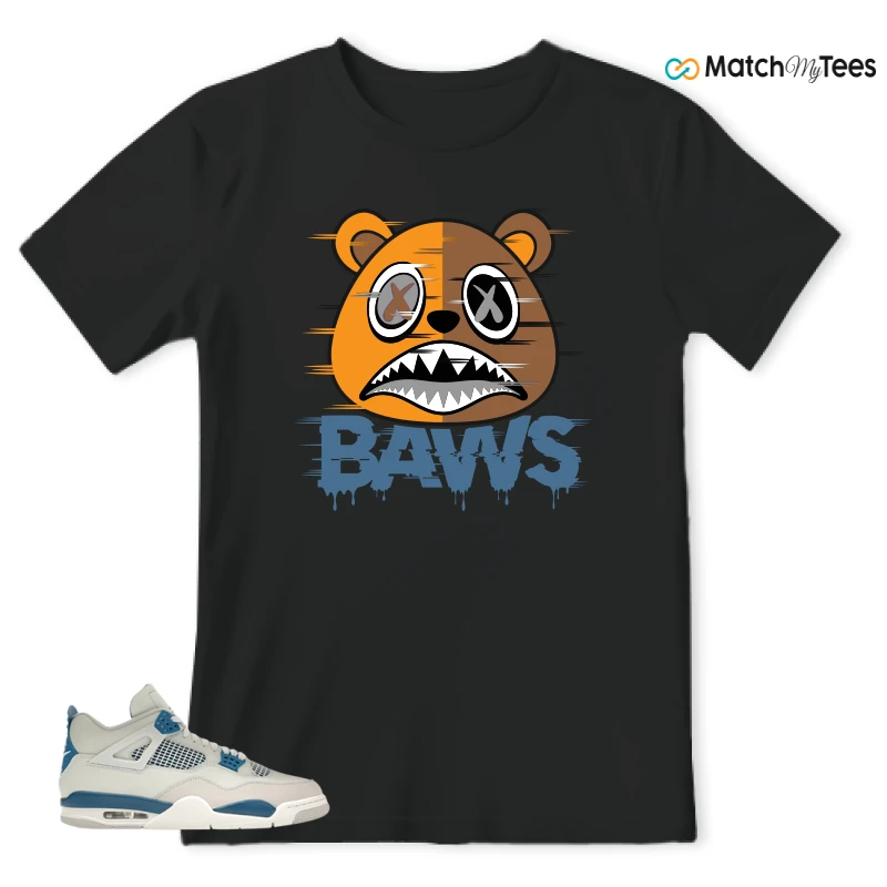 NIKE AIR JORDAN 4 MILITARY BLUE SNEAKER Matching Tees t-shirt