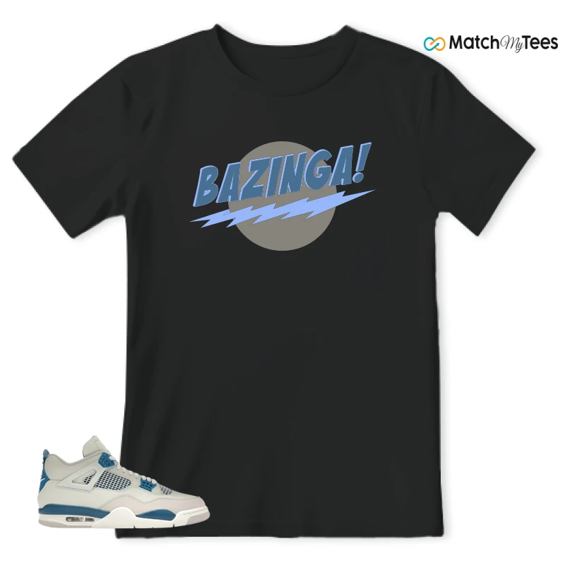 NIKE AIR JORDAN 4 MILITARY BLUE SNEAKER Matching Tees t-shirt