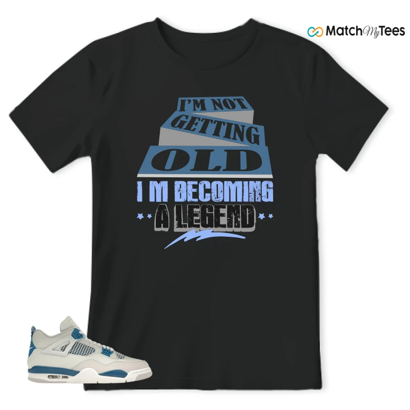 NIKE AIR JORDAN 4 MILITARY BLUE SNEAKER Matching Tees t-shirt
