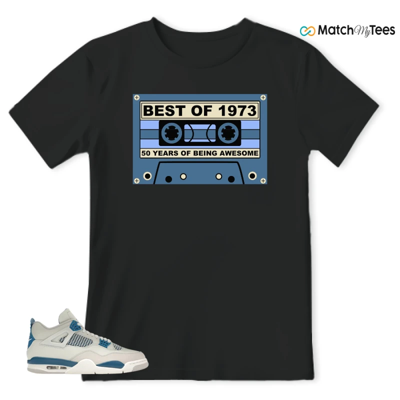 NIKE AIR JORDAN 4 MILITARY BLUE SNEAKER Matching Tees t-shirt
