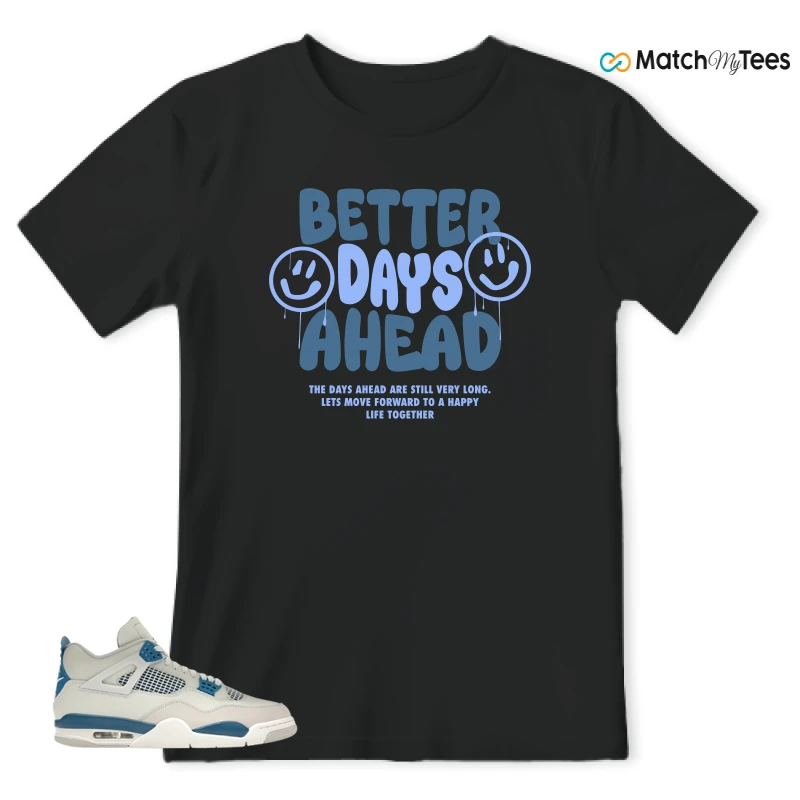 NIKE AIR JORDAN 4 MILITARY BLUE SNEAKER Matching Tees t-shirt