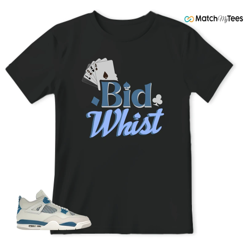NIKE AIR JORDAN 4 MILITARY BLUE SNEAKER Matching Tees t-shirt