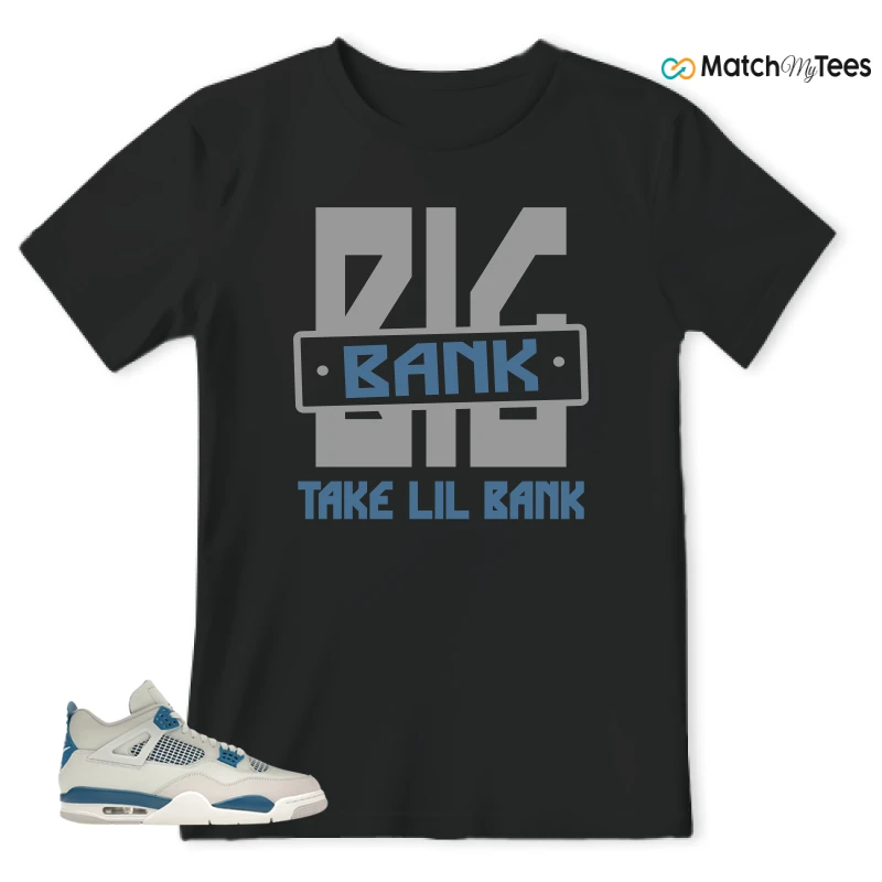 NIKE AIR JORDAN 4 MILITARY BLUE SNEAKER Matching Tees t-shirt