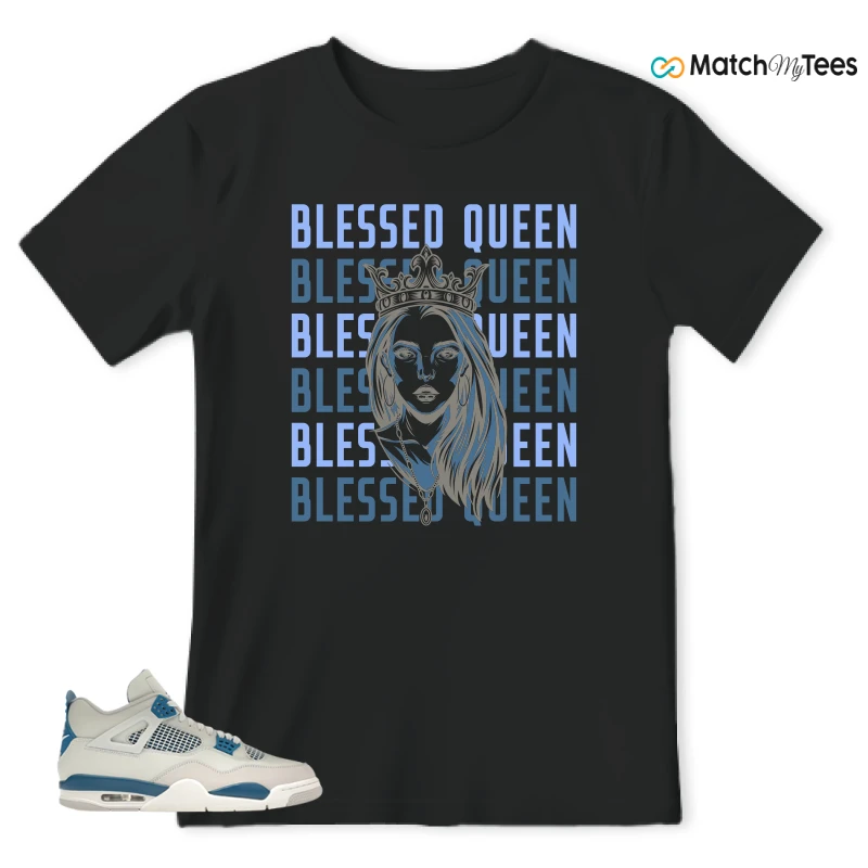 NIKE AIR JORDAN 4 MILITARY BLUE SNEAKER Matching Tees t-shirt
