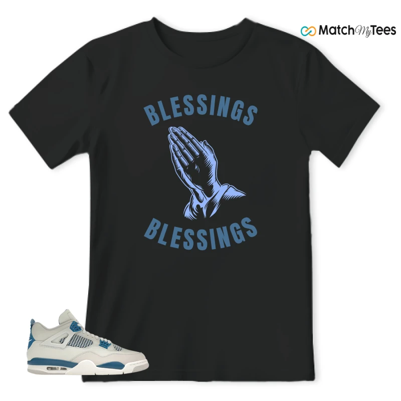 NIKE AIR JORDAN 4 MILITARY BLUE SNEAKER Matching Tees t-shirt